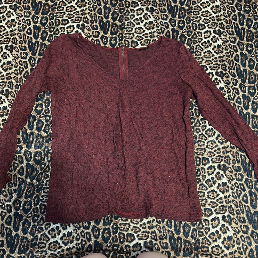 Burgundy Long Sleeve Top